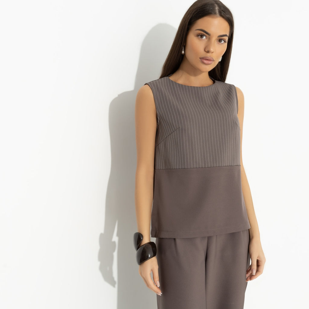 Блуза свободной посадки, Кейт Мосс отдыхает (brown) - Charutti фото 2