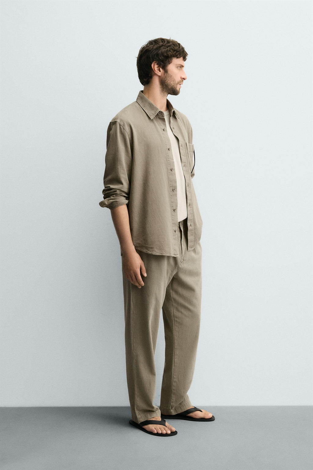 LOOSE-FITTING COTTON/LINEN TROUSERS - Zara фото 4
