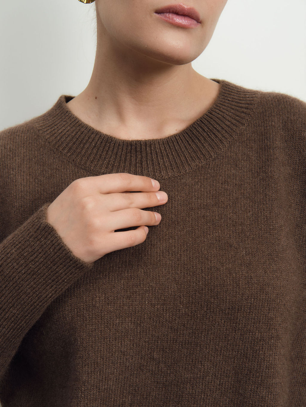 Джемпер женский из пуха яка 1121 коричневый