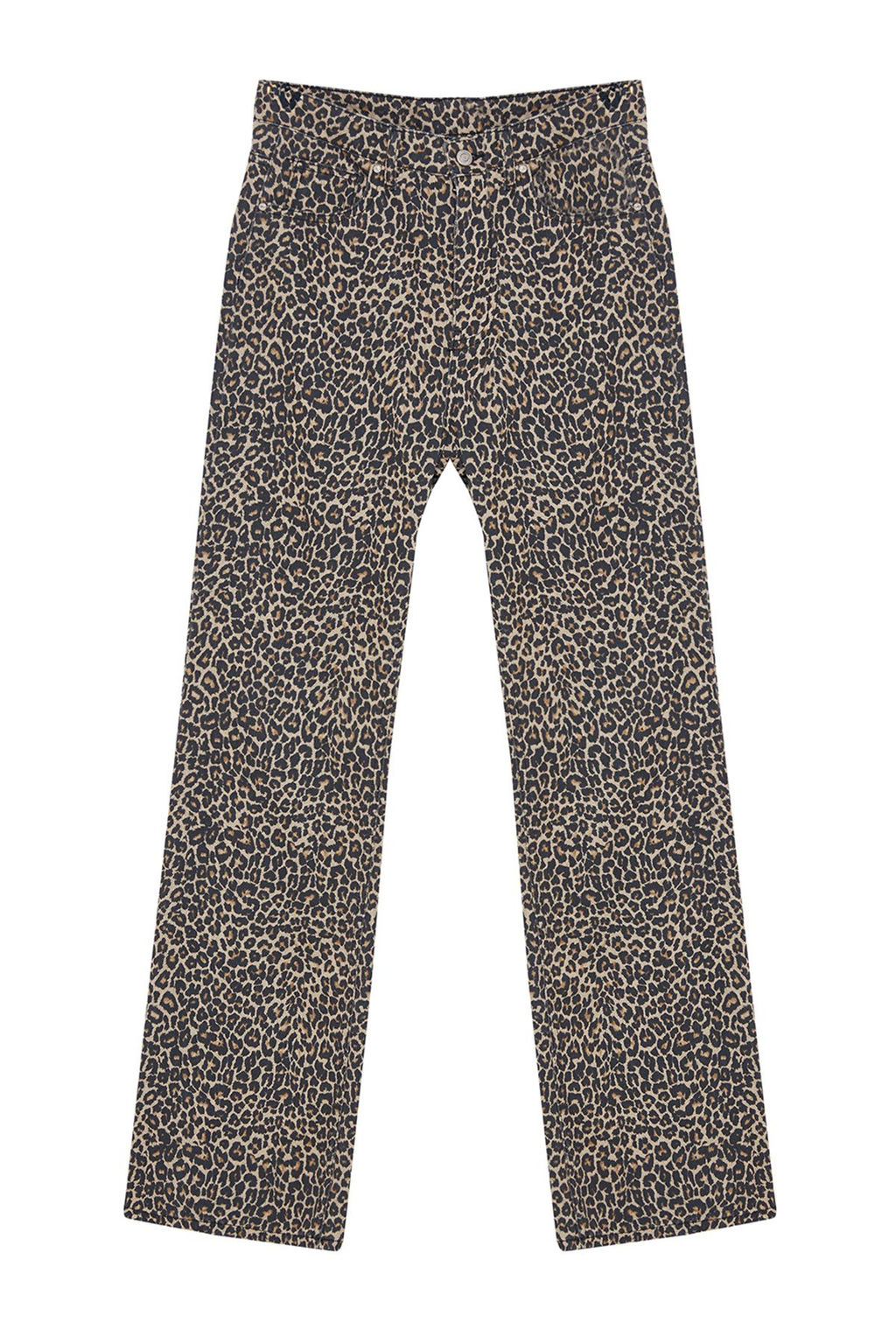 Cok Renkli Leopar Bask?l? Kahverengi Yuksek Bel Wide Leg Jeans TWOSS24JE00286 - Trendyolmilla фото 6