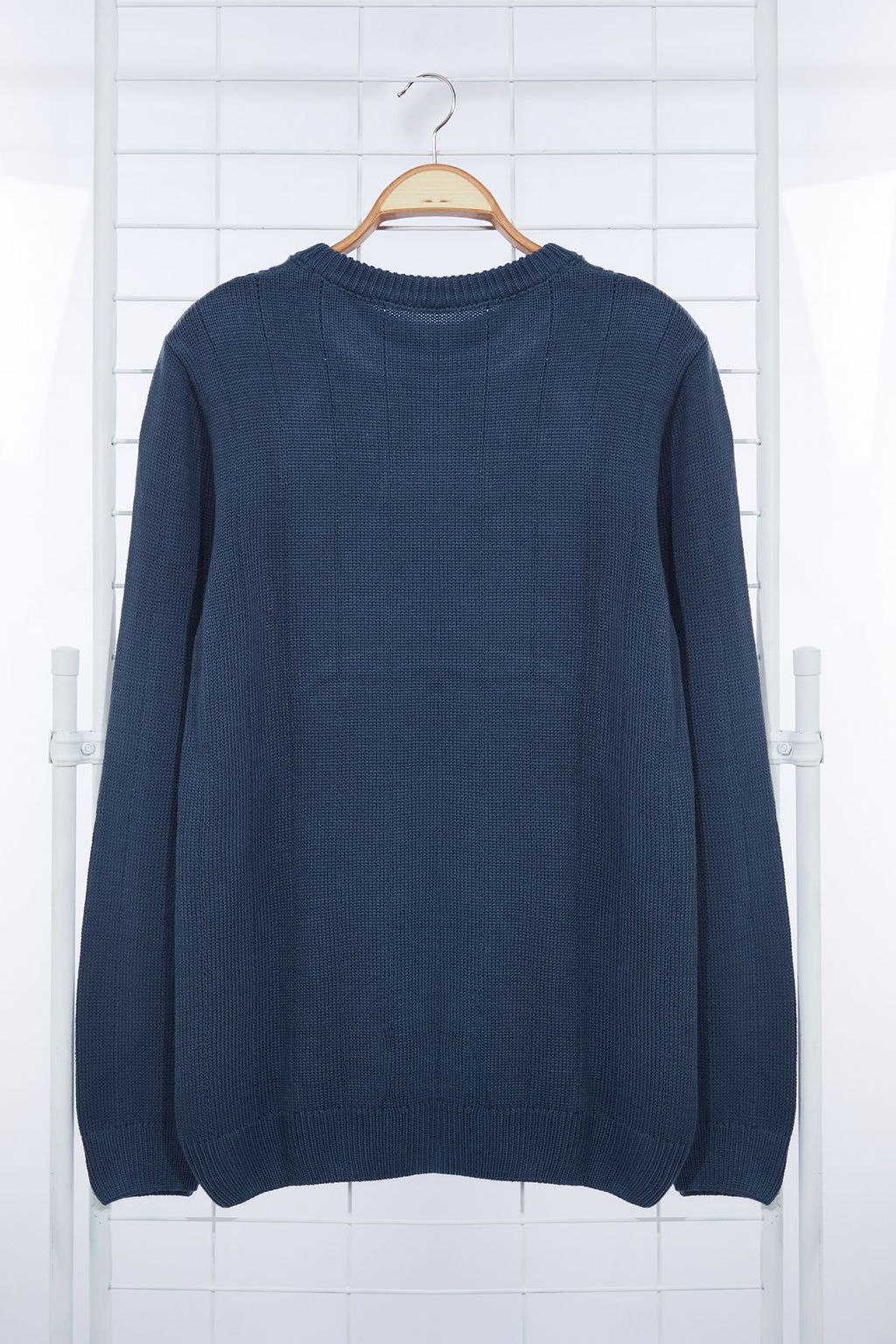 Indigo Regular Bisiklet Yaka Dokulu Triko Kazak TMNAW25KZ00037