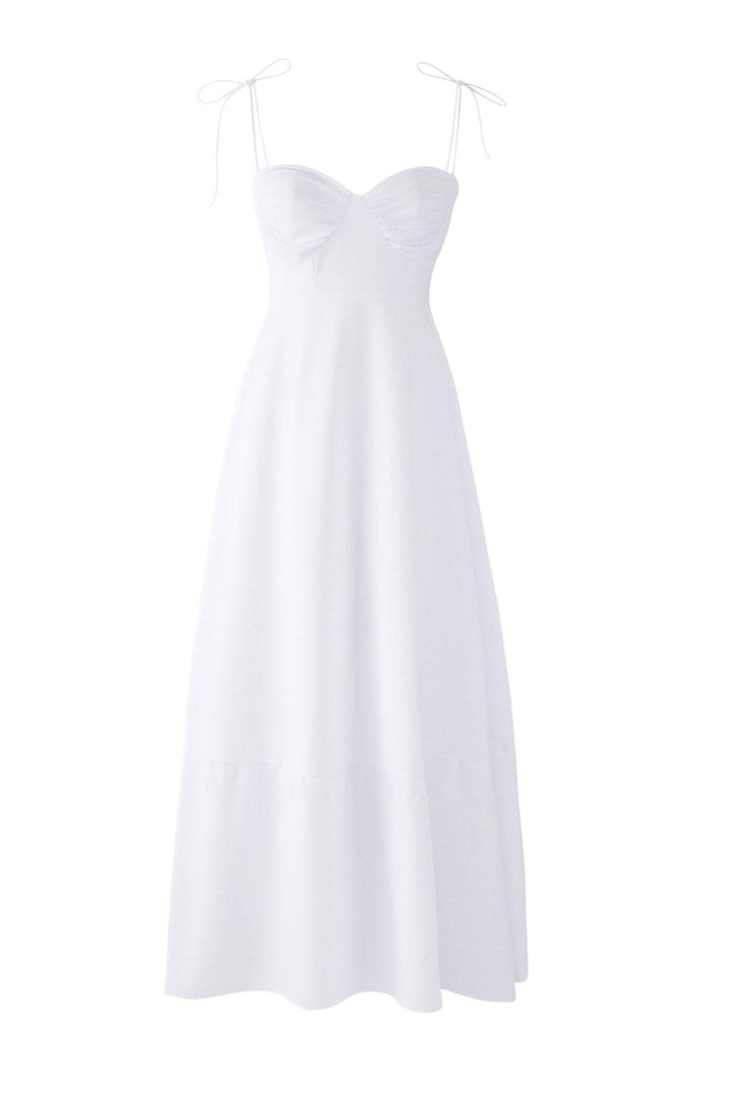 TRENDYOLMILLA Beyaz Drape Detayl? Dokuma Maxi Elbise TWOSS24EL01128 фото 6