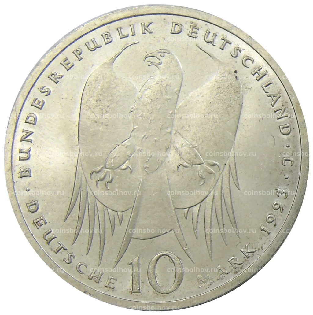 10 марок 1993 года J Германия  150 лет со дня рождения Роберта Коха