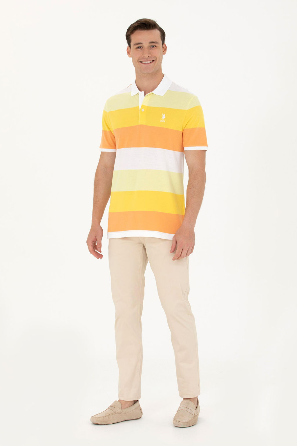 U. S. Polo Assn Мужская оранжевая футболка с воротником-поло - U.s. polo assn фото 18