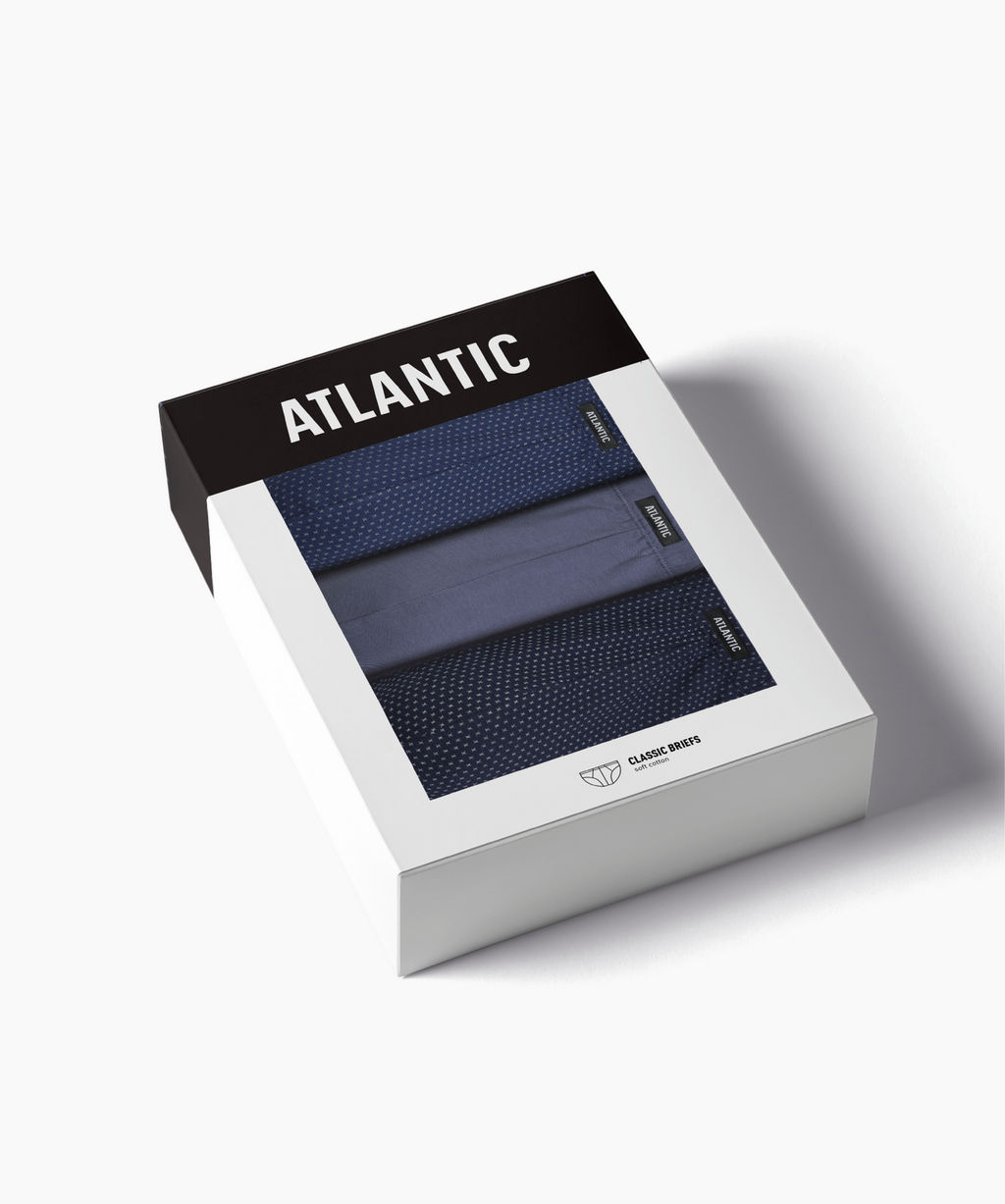 ATLANTIC 3MP-202 Трусы классика Small Print - набор 3 шт. кобальт + деним + темно-голубой фото 7