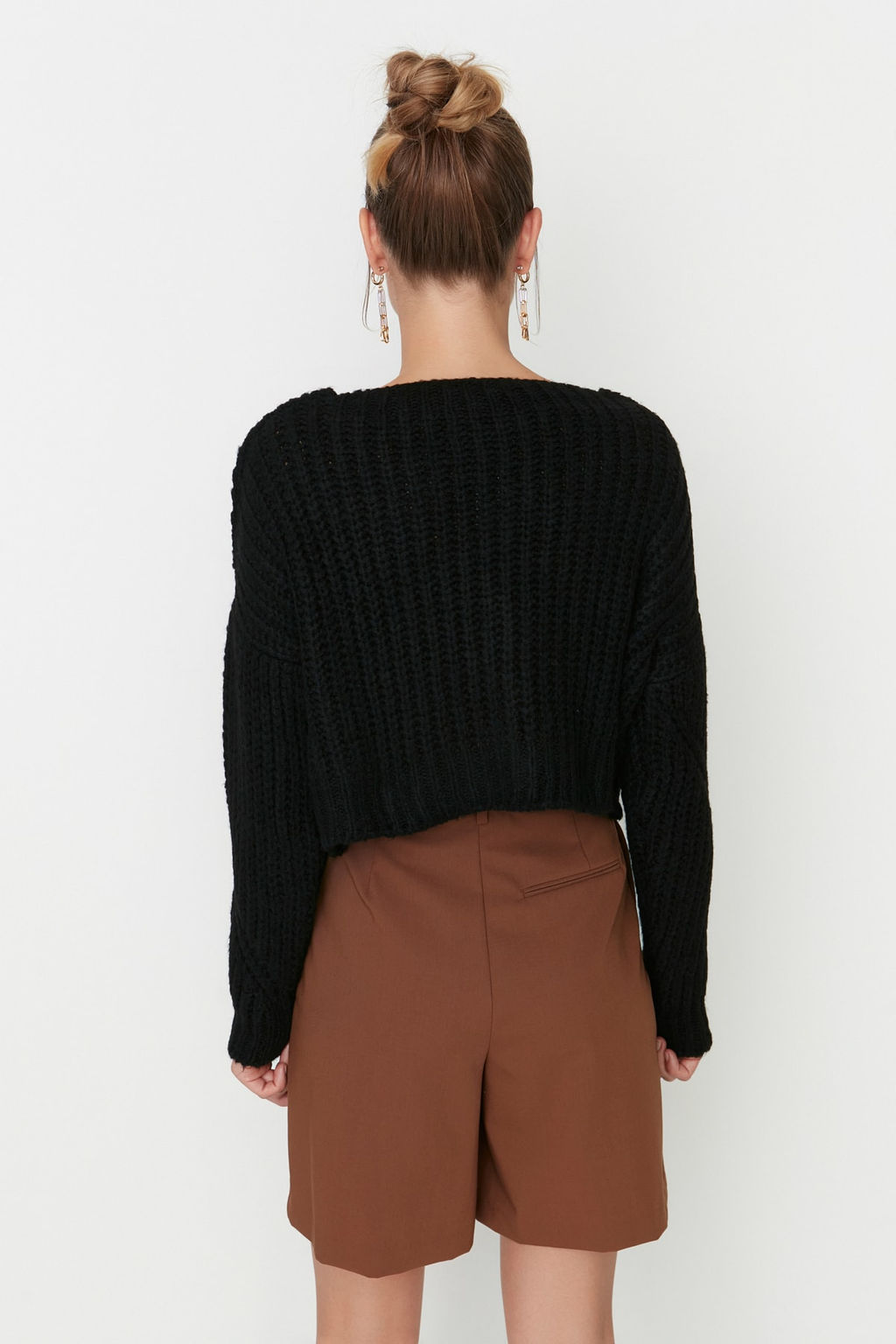 TRENDYOLMILLA Indigo Yumusak Dokulu Crop Triko H?rka TWOAW21HI0017  фото 5