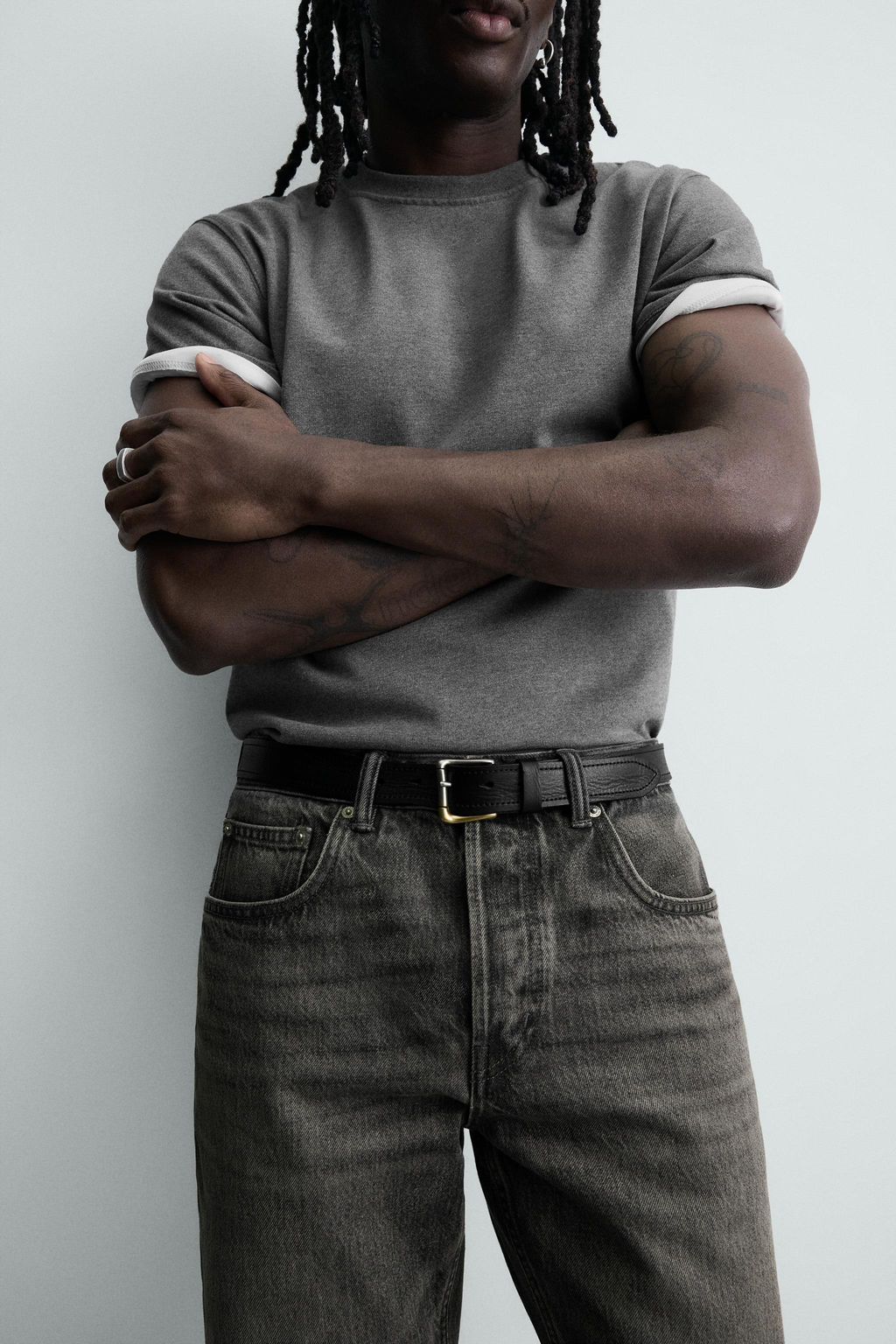 CINTUR?N PIEL EFECTO VINTAGE / Negro - Zara фото 2