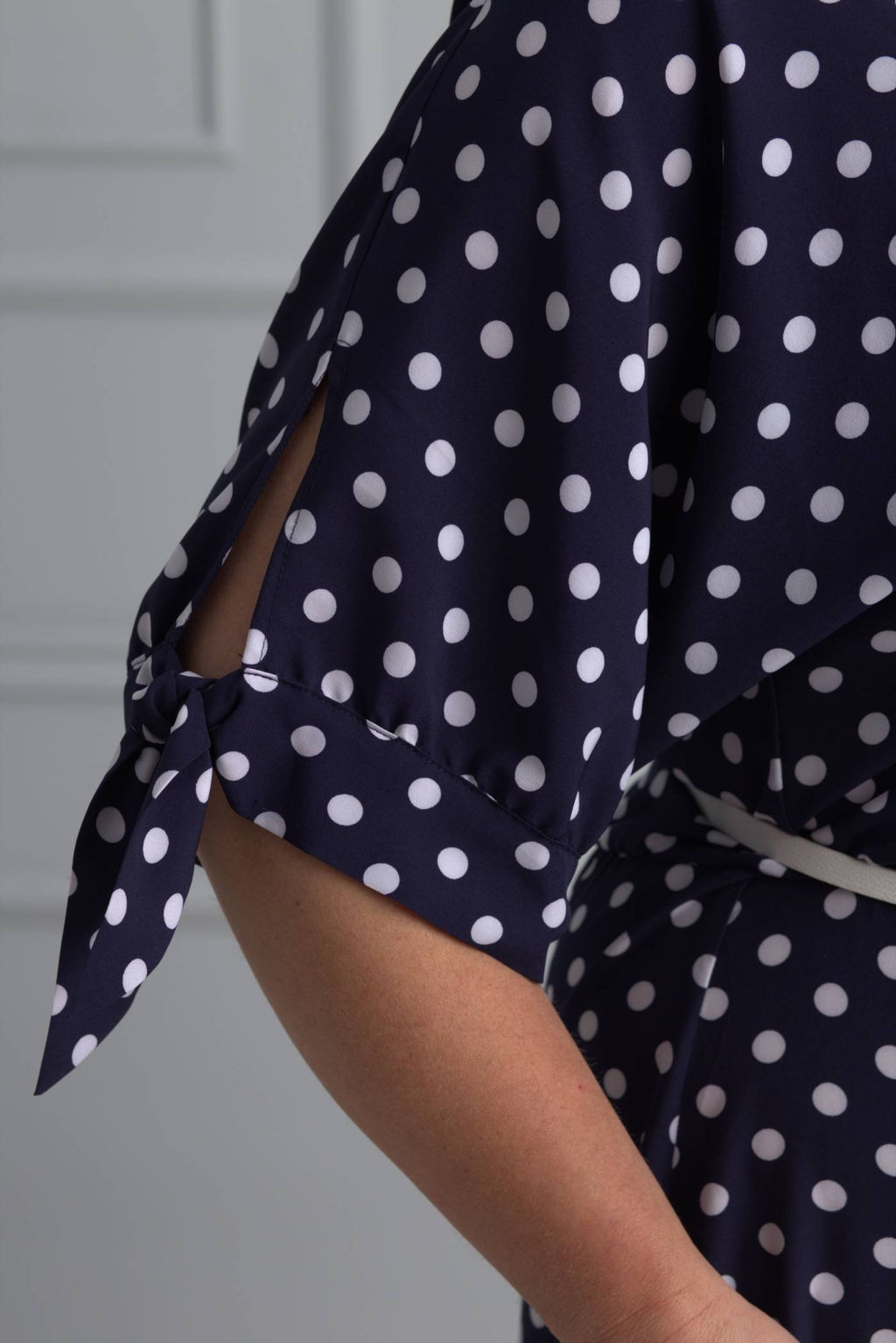 Платье ANELLI 670 темно-синий/горох  фото 2