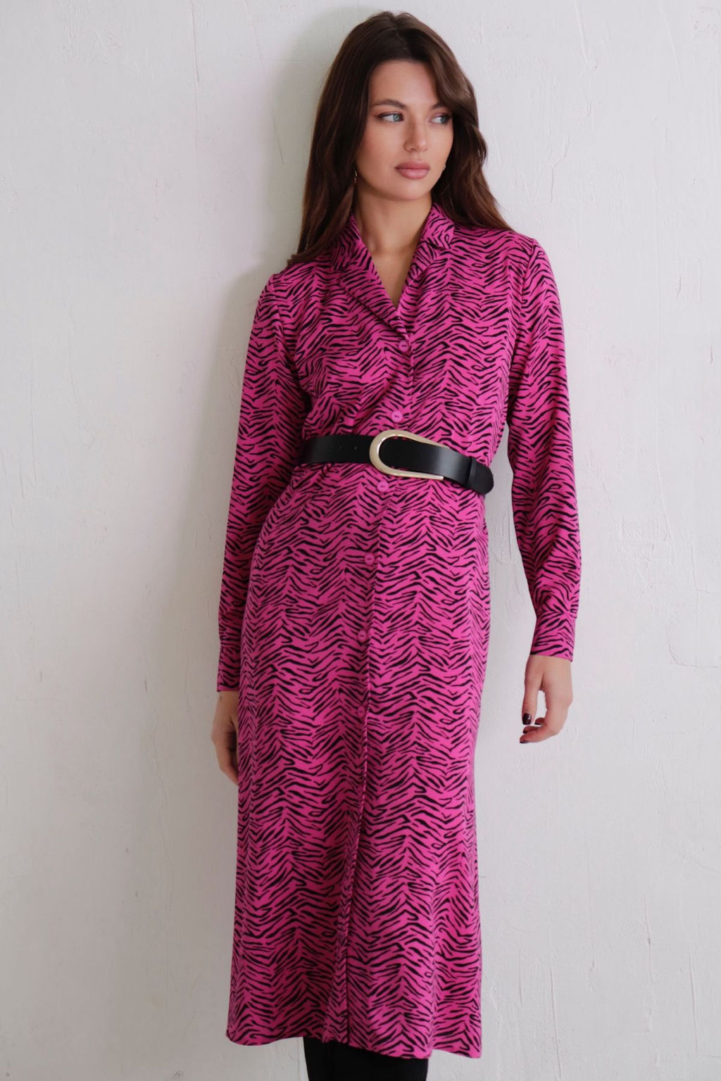 Платье-рубашка с английским воротником принт - Martichelli фото 65