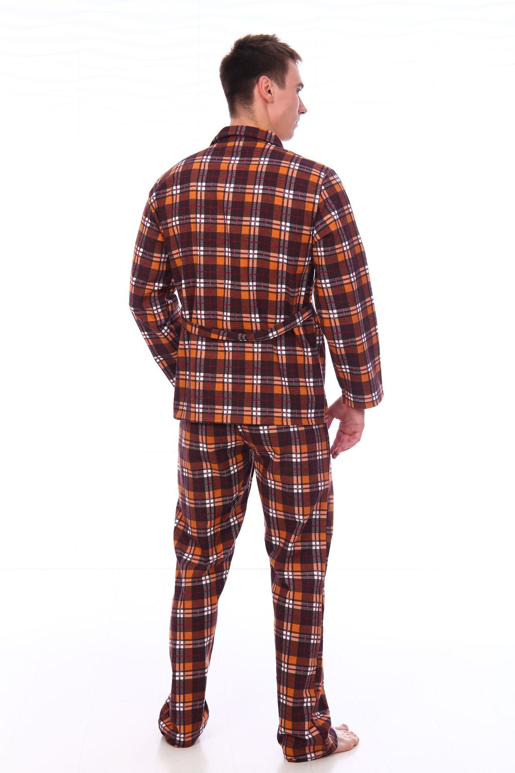 Пижама мужская,модель203,фланель (Клетка, вид 3) - Ивановотекстиль фото 3