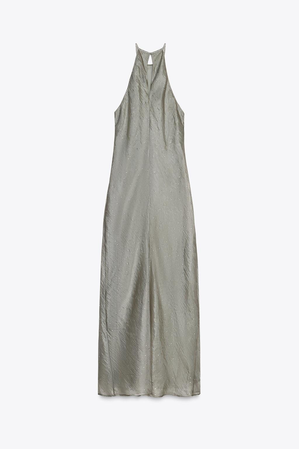 SHINY HALTER MIDI DRESS - Zara фото 6