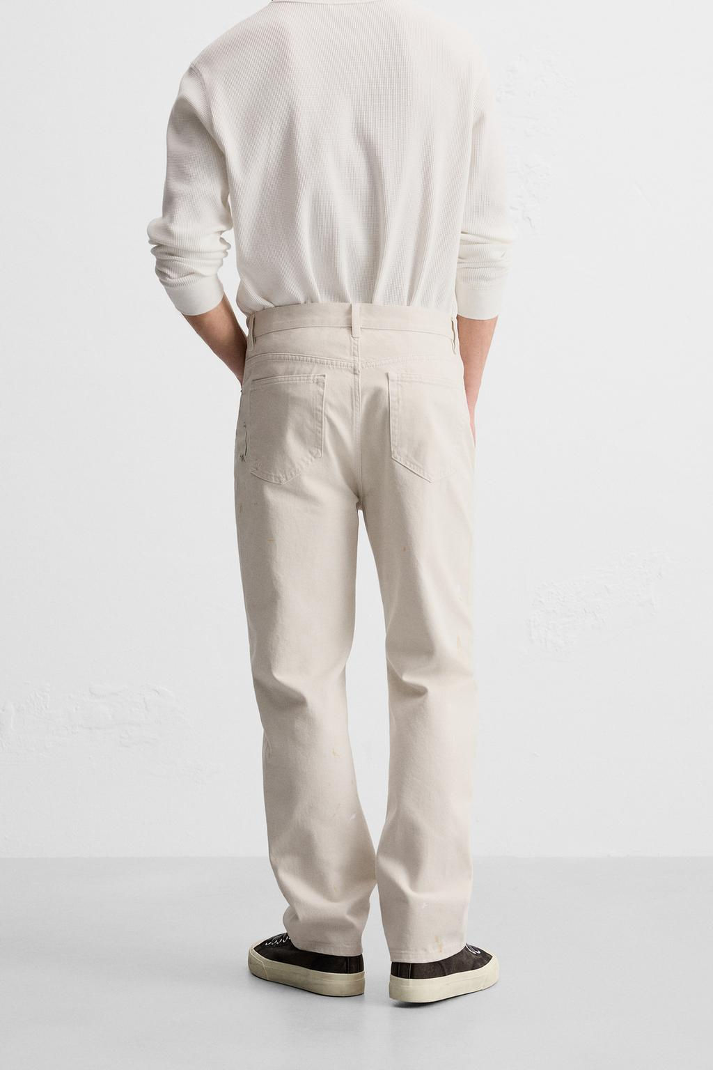PAINT SPLATTER STRAIGHT-LEG JEANS - Zara фото 3