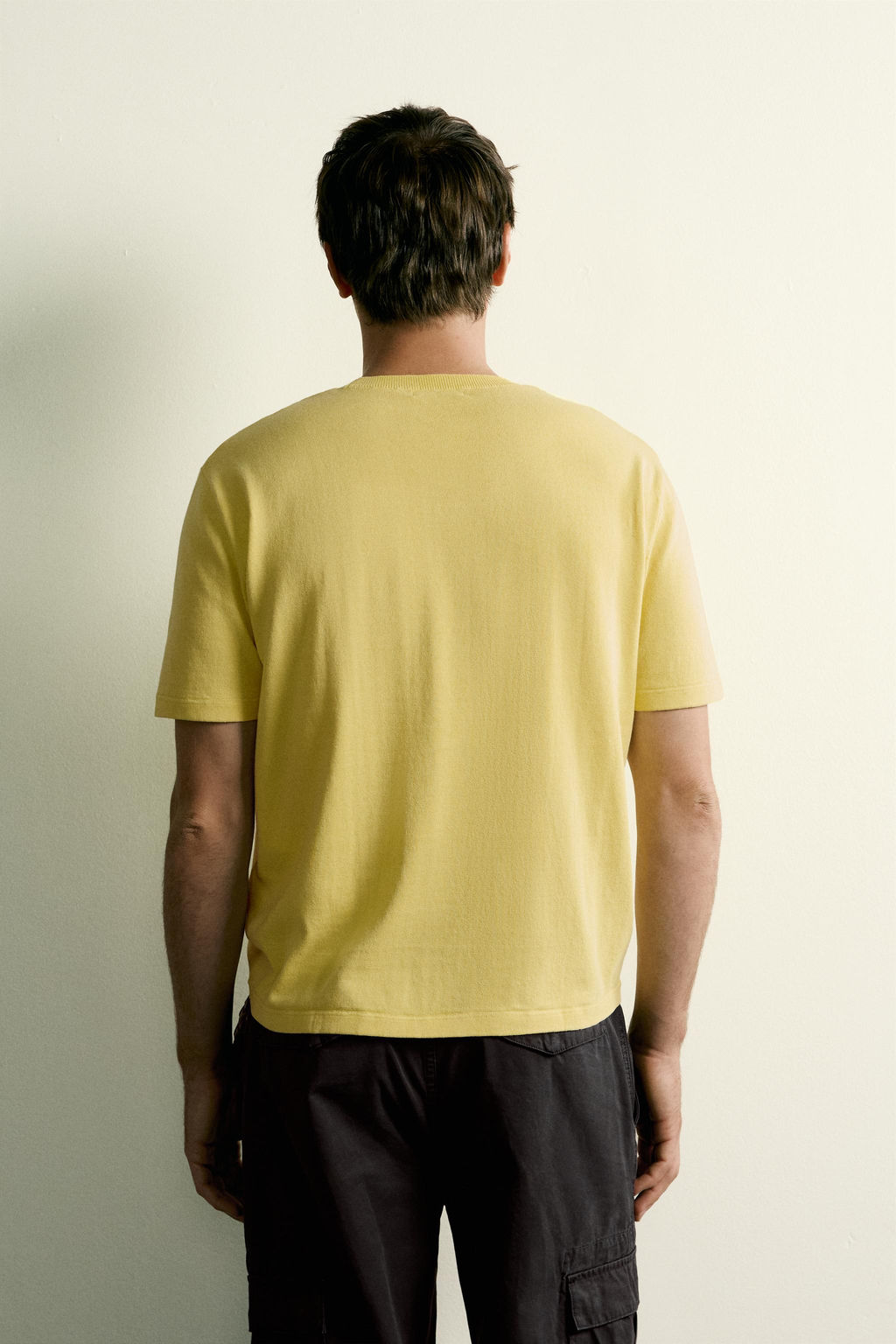 CAMISETA PUNTO REGULAR FIT / Amarillo claro - Zara фото 3