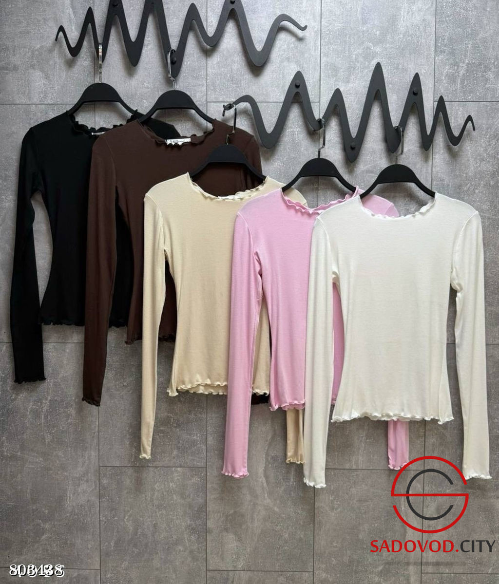 Трикотажный лонгслив с волнообразными краями - Bruno фото 17