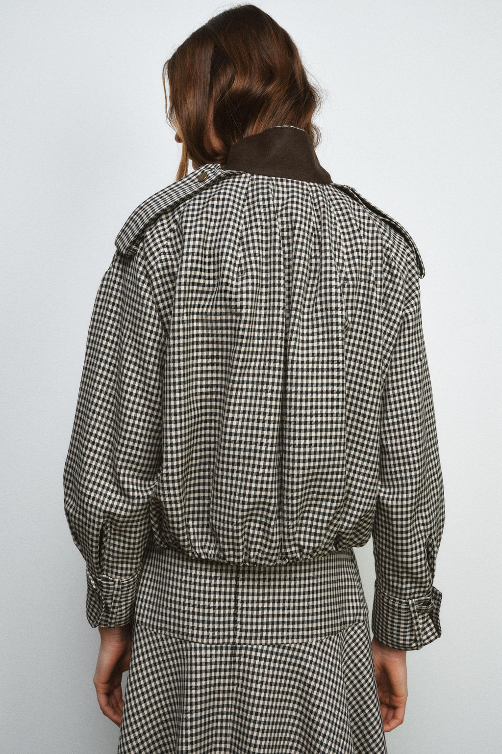 ZW COLLECTION CHECK BOMBER JACKET - Zara фото 3