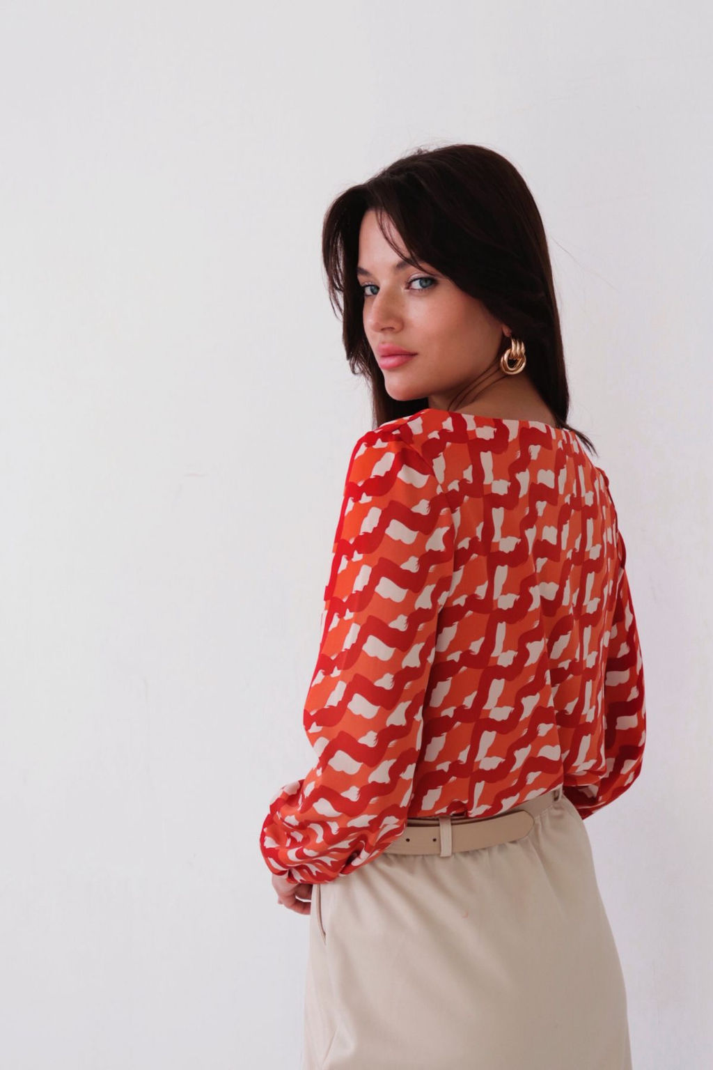 Блуза прямого силуэта с вырезом лодочка - Martichelli фото 10