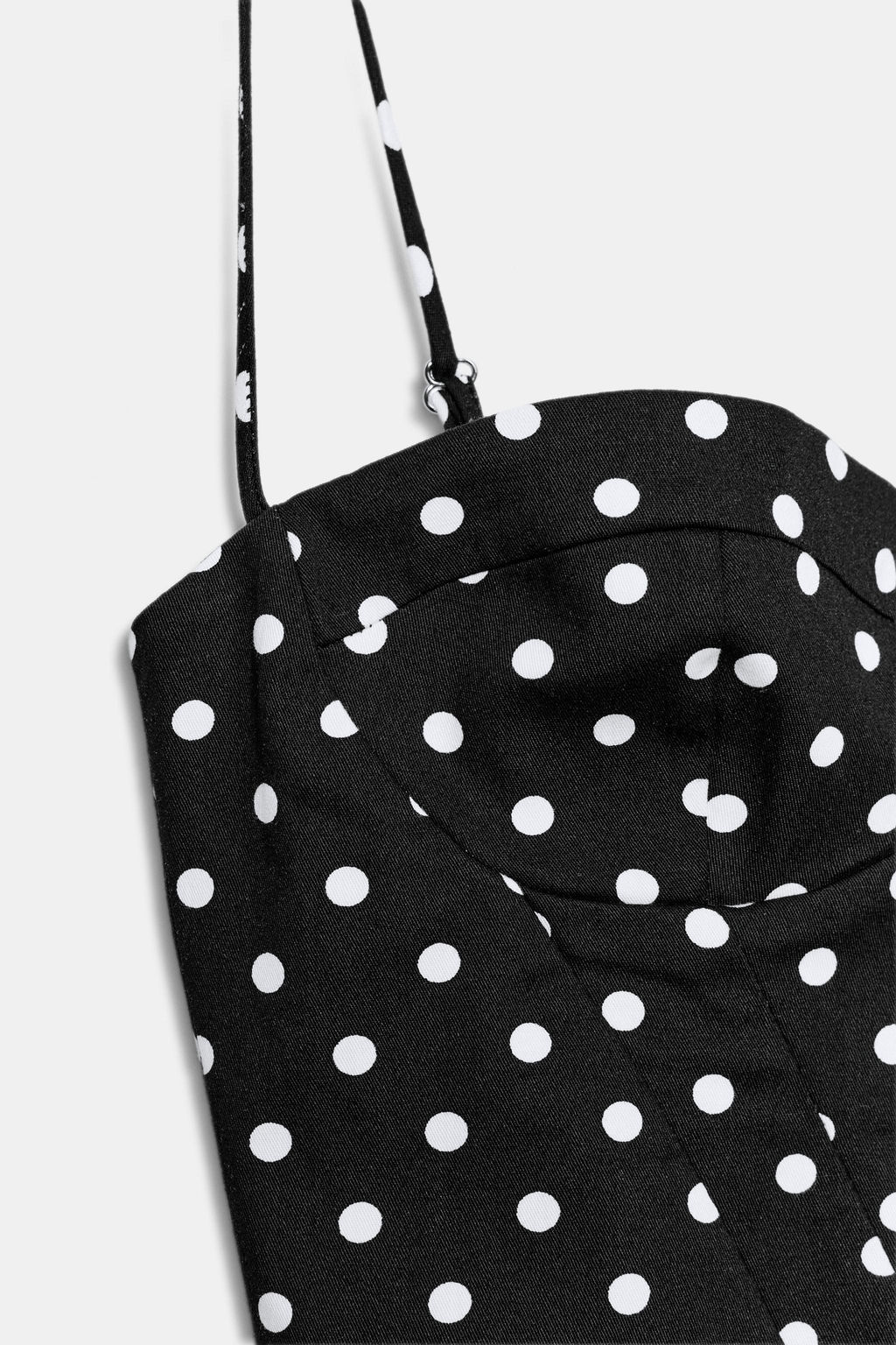 VESTIDO MINI TIRANTES LUNARES / Negro / Blanco - Zara фото 6
