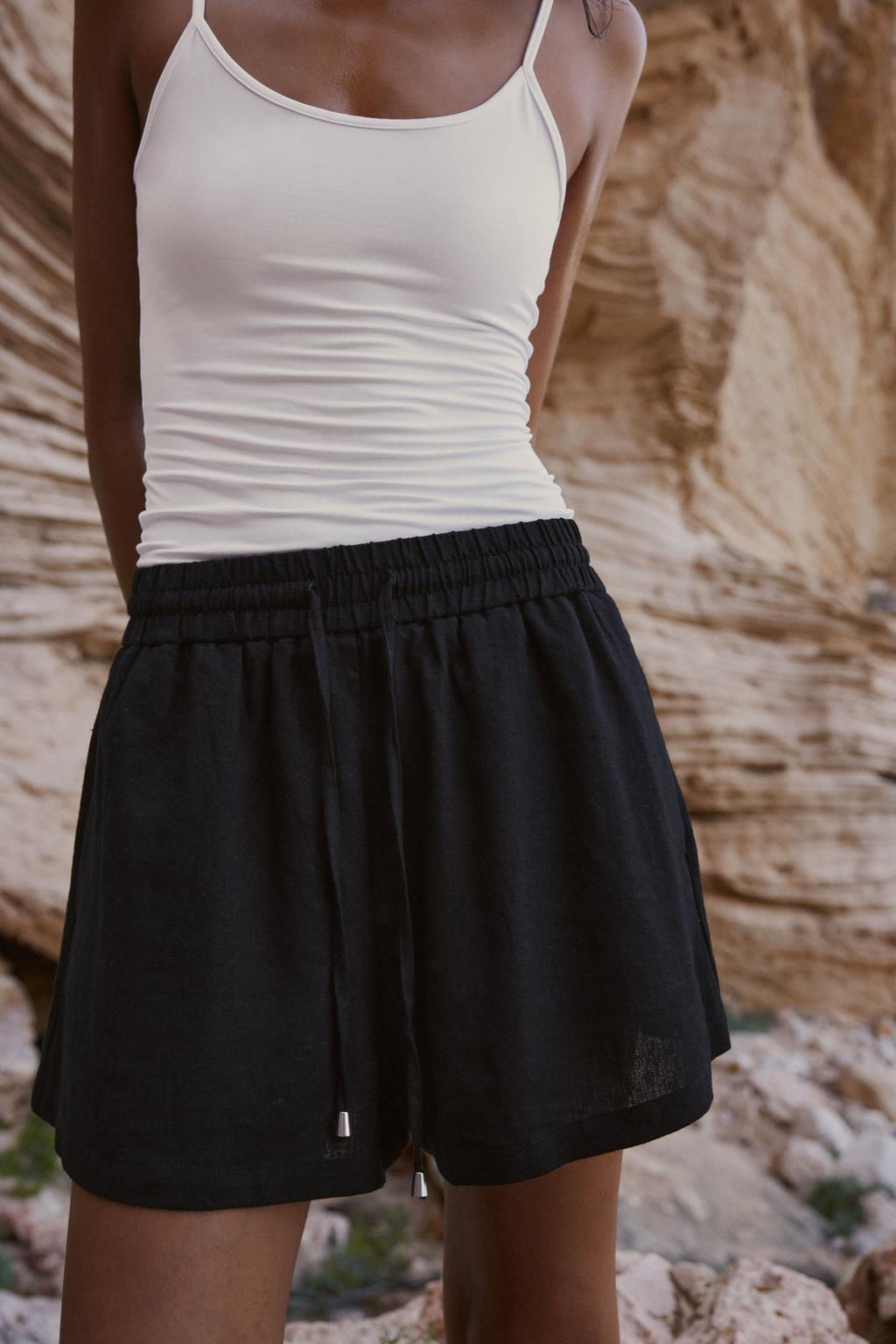 LINEN BLEND BOXER BERMUDA SHORTS - Zara фото 10