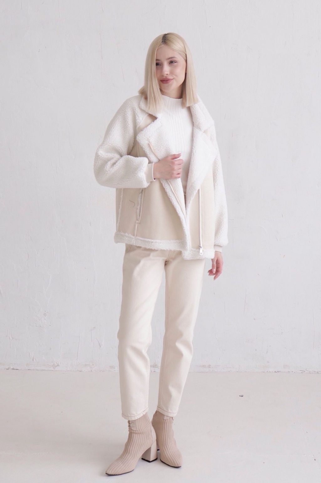 12237 Куртка-дублёнка кремовая - Martichelli фото 2