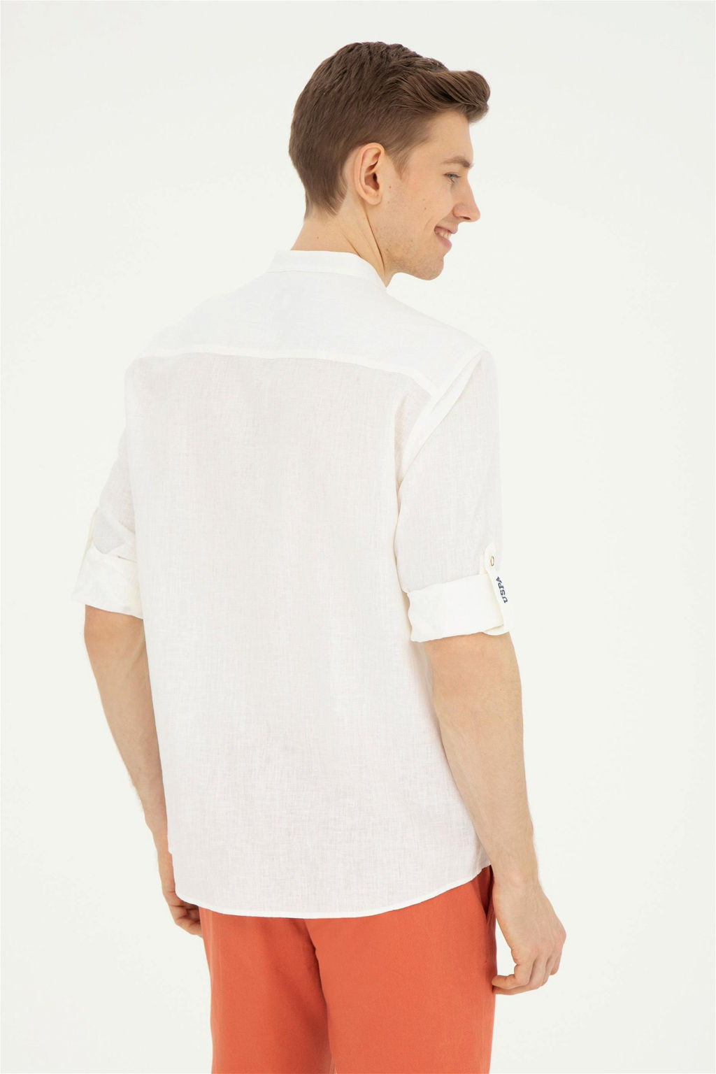 Мужская рубашка с длинным рукавом цвета экрю Неожиданная скидка в корзине - U.s. polo assn фото 5