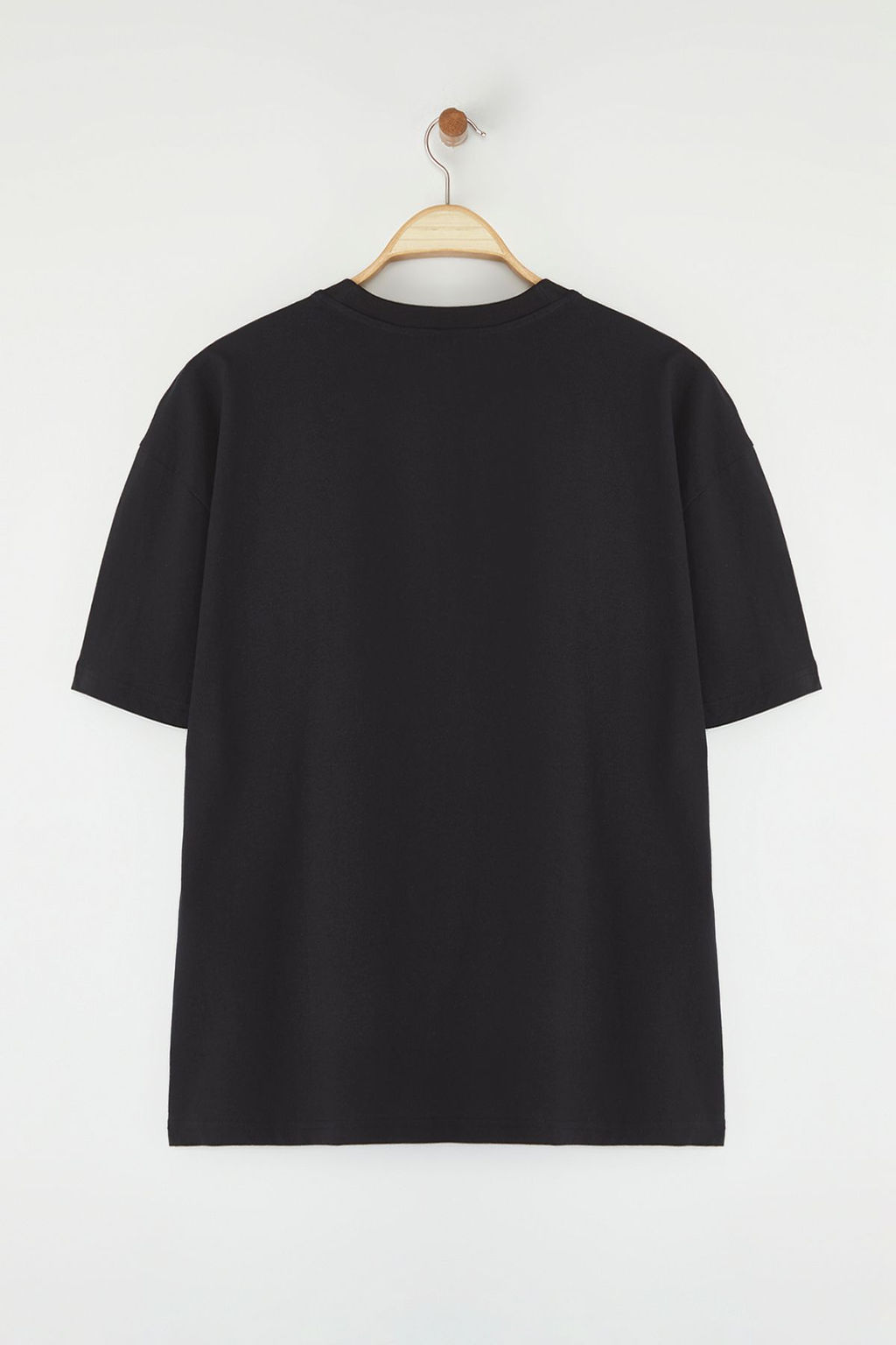 Trendyolmilla Man Siyah Oversize/Genis Kesim Los Angeles Bask?l? %100 Pamuk T-Shirt TMNSS25TS00166  фото 5