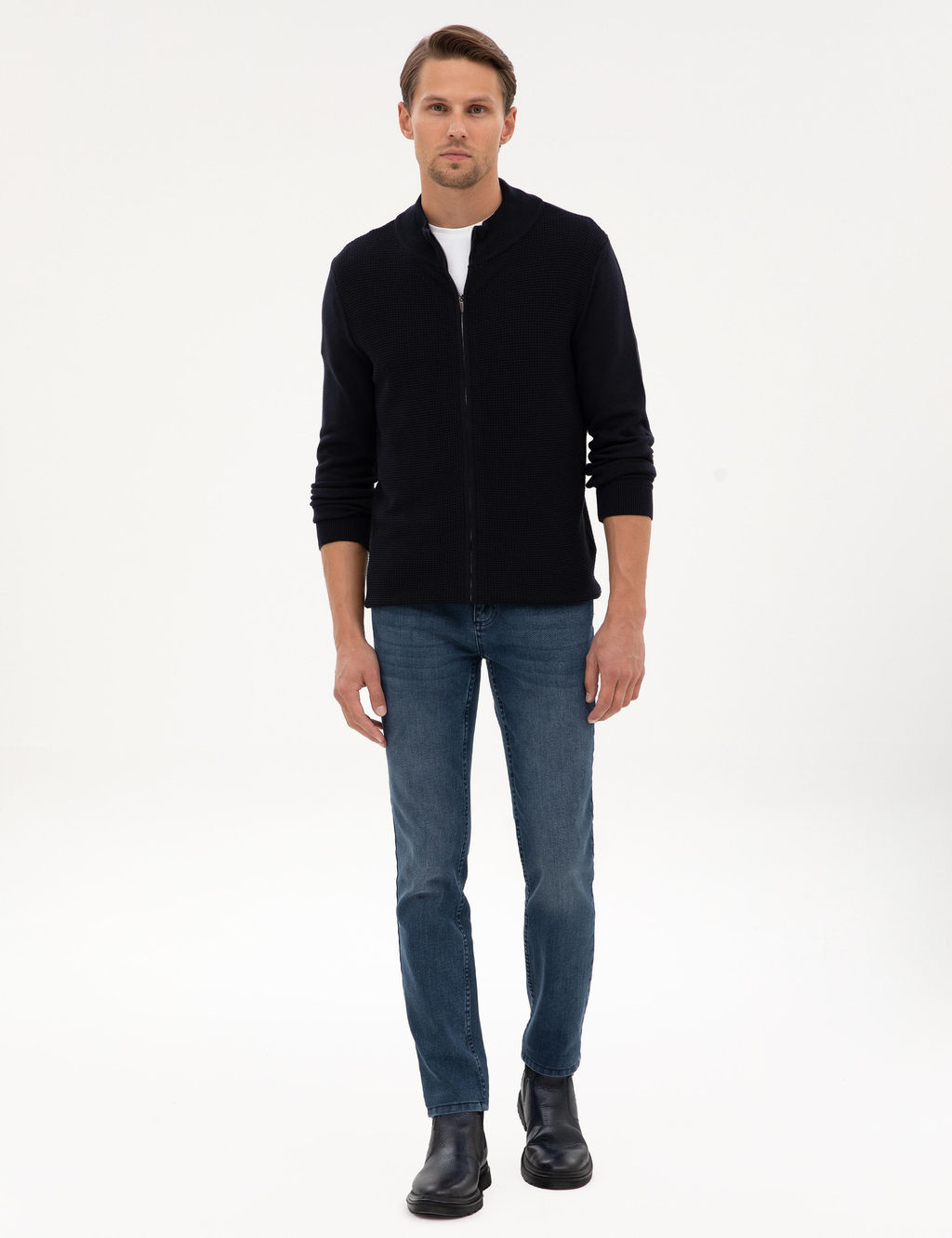 Lacivert Slim Fit Fermuarl_ Triko H_rka - Pierre cardin фото 4