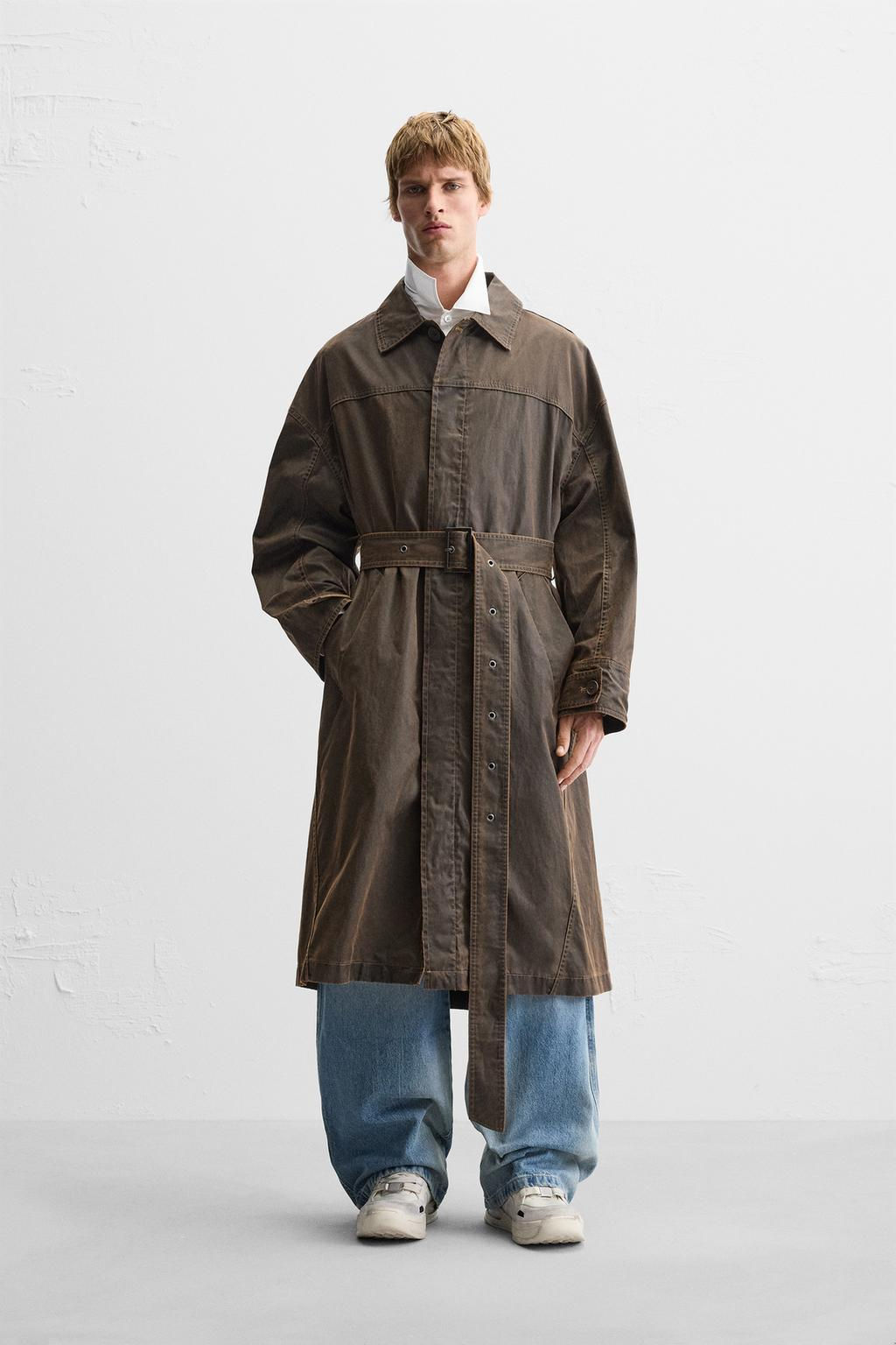 WAXED-FINISH WASHED COAT - Zara фото 2