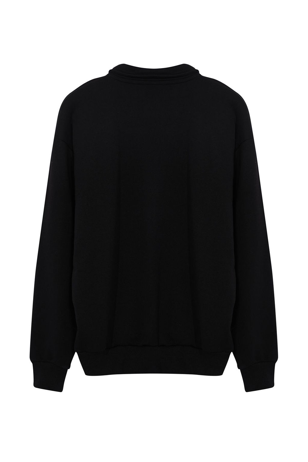TRENDYOL MAN Siyah Oversize/Genis Kesim Yaz? Bask?l? Polo Yaka Sweathisrt TMNAW25SW00019 - Trendyolmilla фото 3