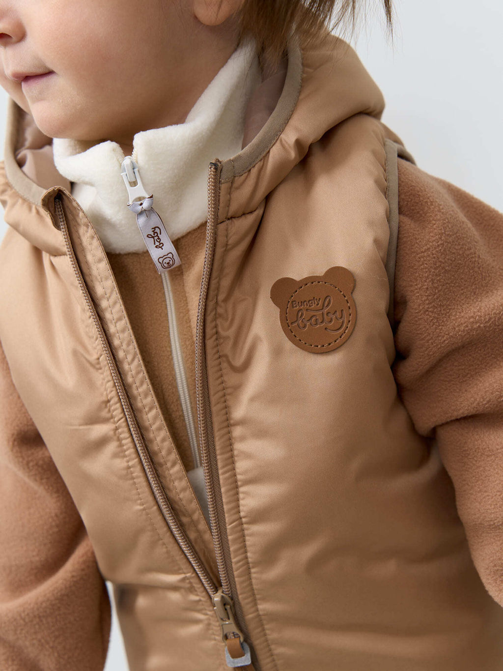 Жилет с капюшоном Беж 0+ - Bungly фото 5