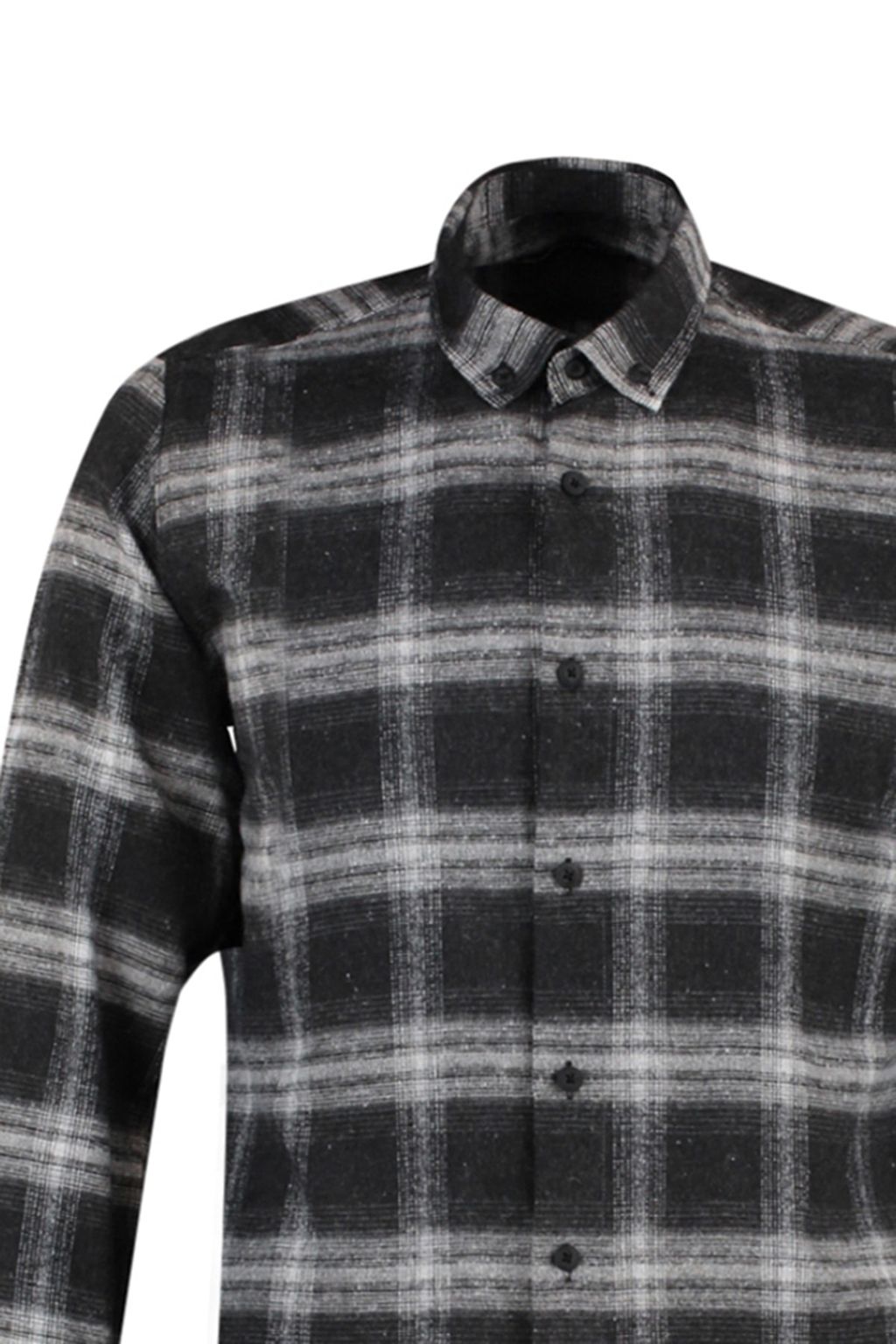 TRENDYOL MAN Gri Slim Fit Dugmeli Yaka Apoletli K?sl?k Oduncu Kareli Gomlek TMNAW22GO0357 - Trendyolmilla фото 12