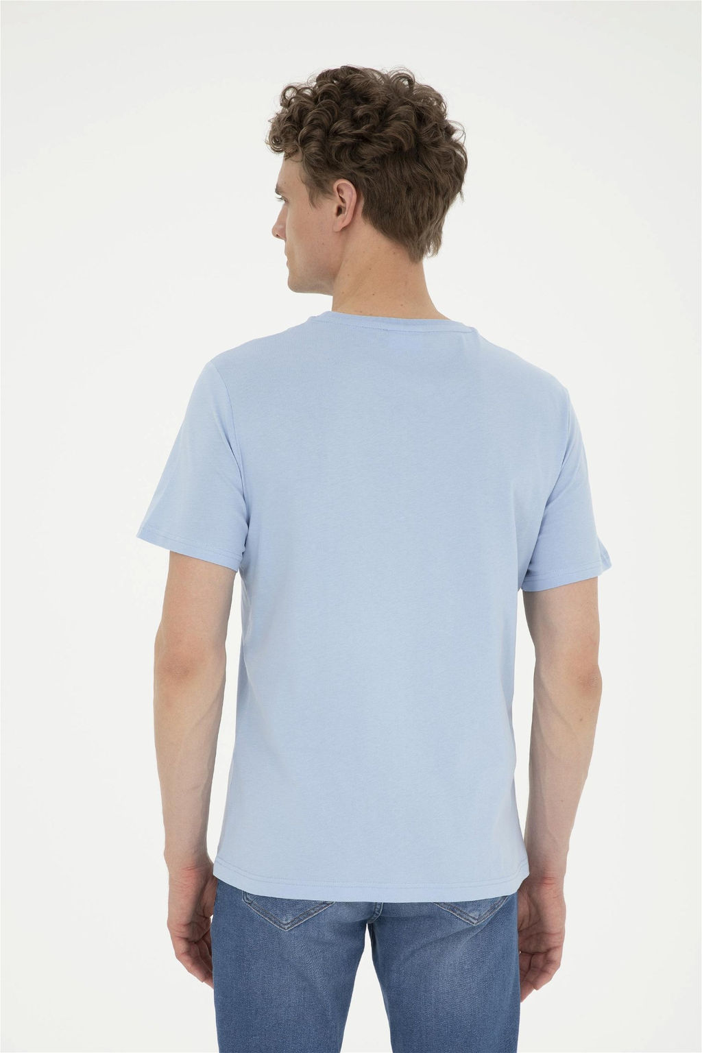U. S. Polo Assn / Мужская голубая базовая футболка - U.s. polo assn фото 5