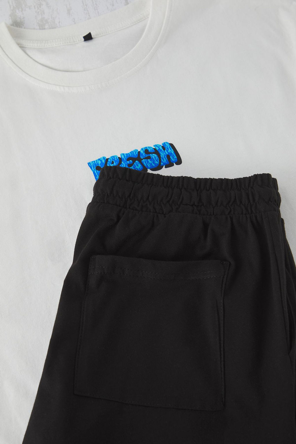 Ekru Siyah Regular Fit Atlet Sort Orme Pijama Tak?m? TMNSS25PT00022