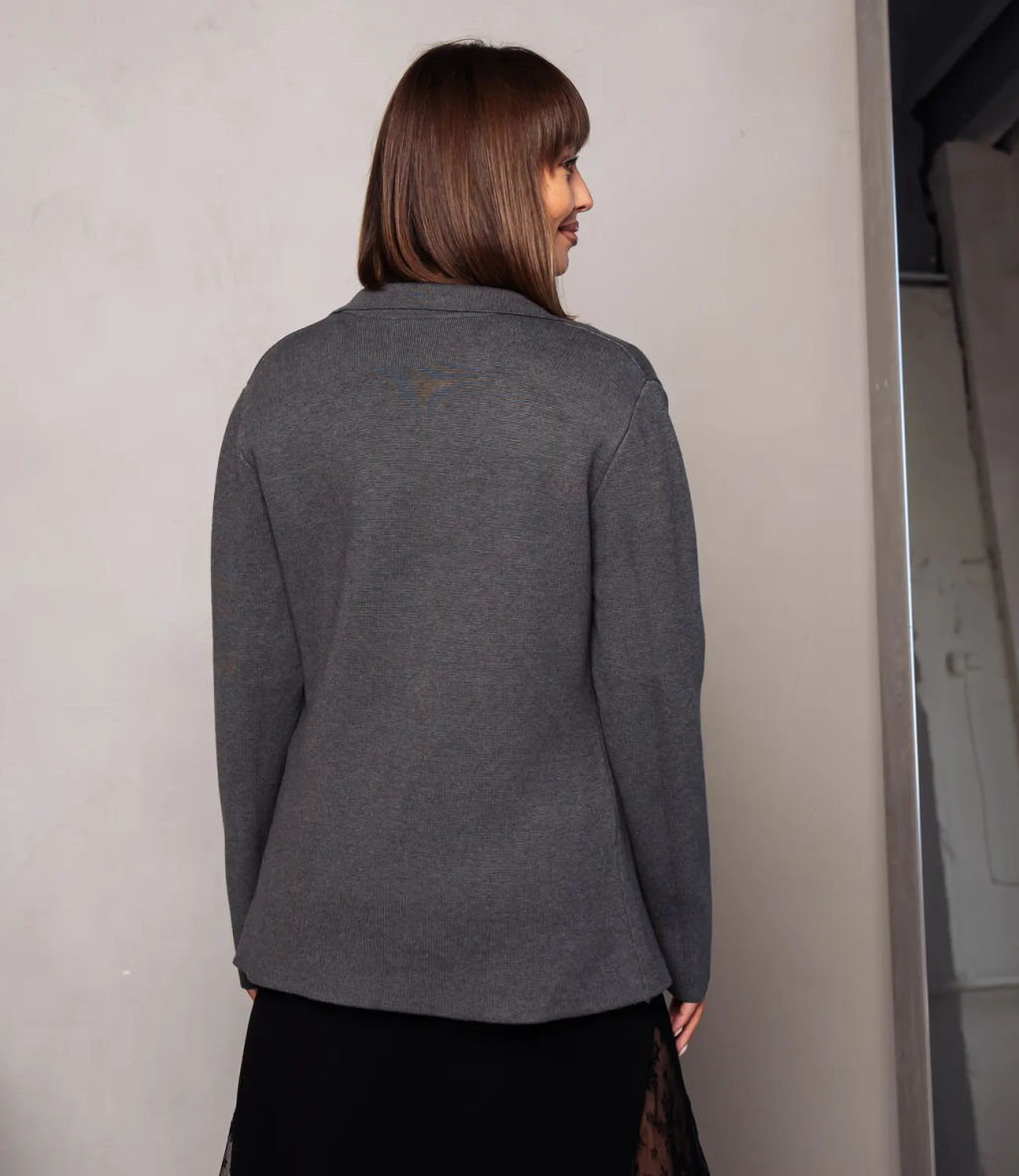 Кардиган #КТ073, тёмно-серый