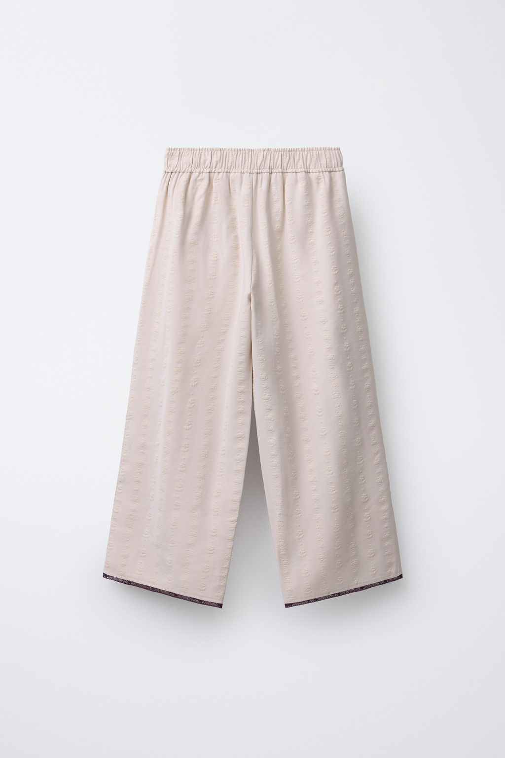 STRAIGHT-LEG FLORAL PRINT TROUSERS WITH LACE DETAIL - Zara фото 2