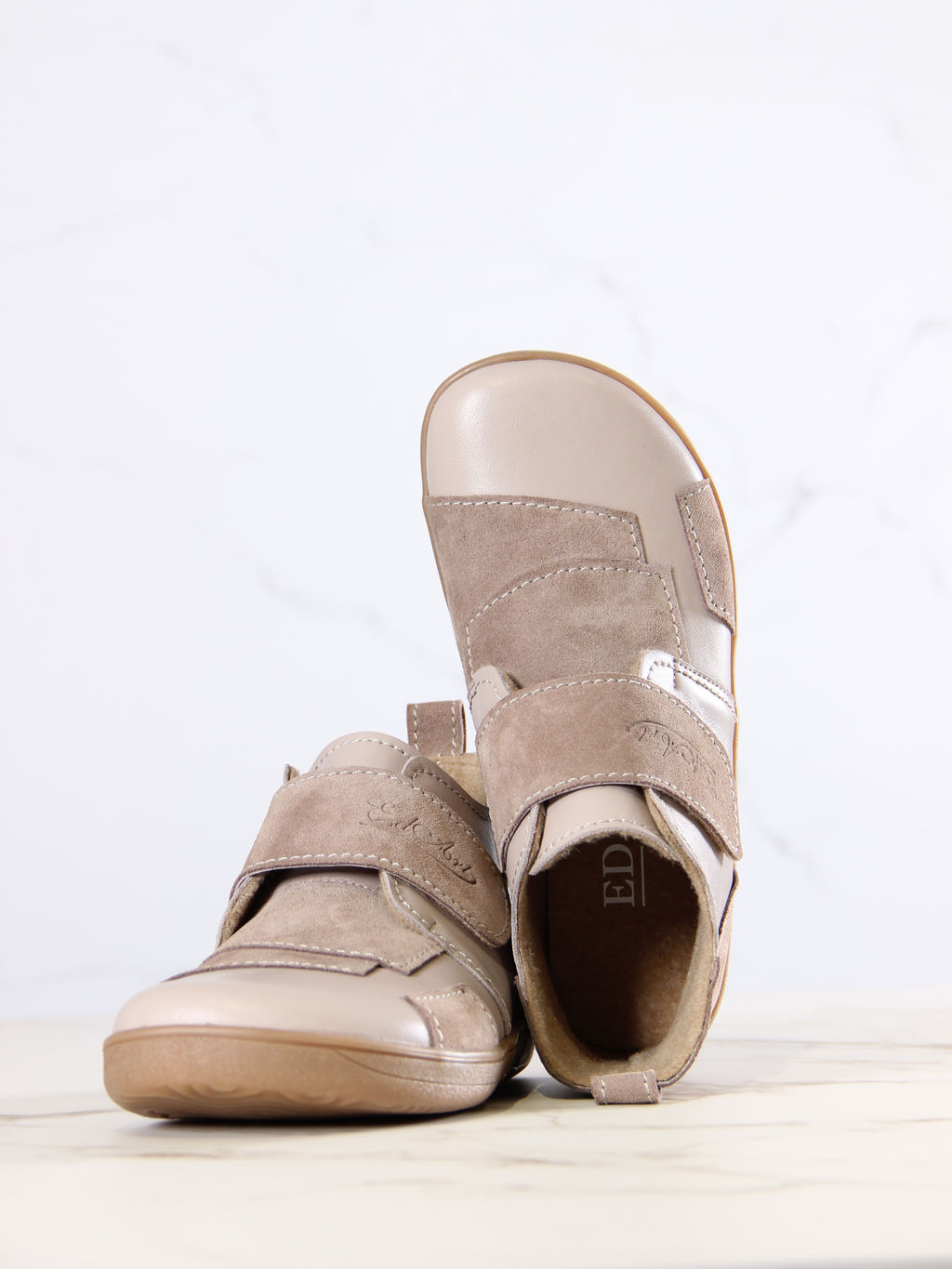 Босоногие ботинки EDART 206.NATAbr.Визон+капучино замша/шерсть