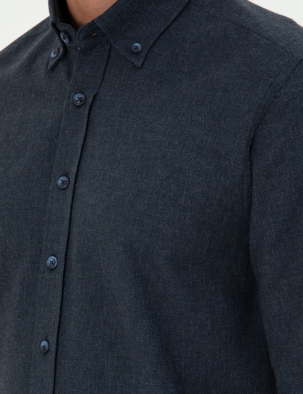 Lacivert Slim Fit Uzun Kollu G_mlek - Pierre cardin фото 7