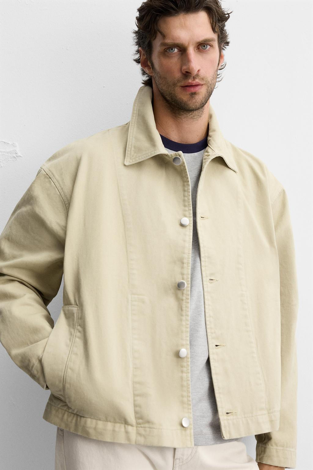 CROPPED FIT TWILL JACKET - Zara фото 5