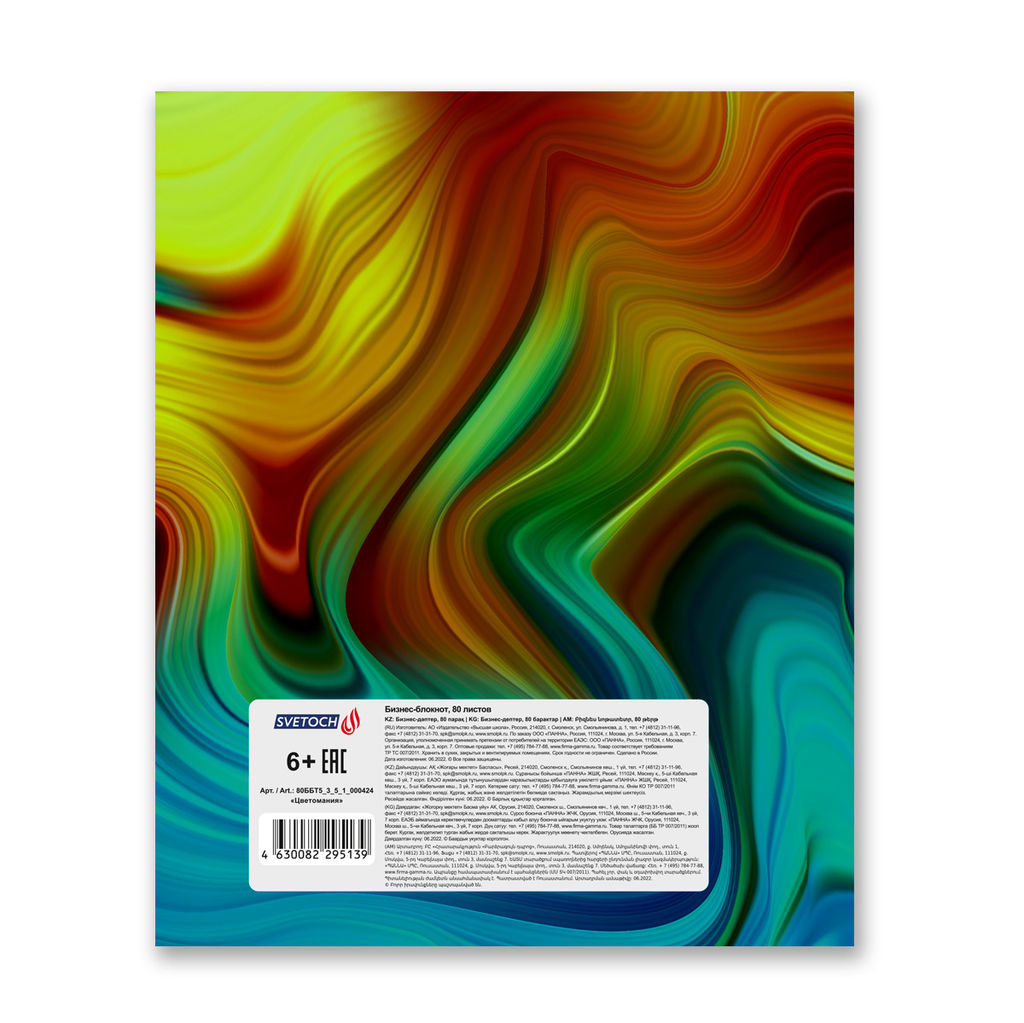 Светоч Бизнес-блокнот, глянцевая ламинация, 80ББТ5_3_5_1 A5+ 80 л. 18 шт. клетка Цветомания 000424  фото 3