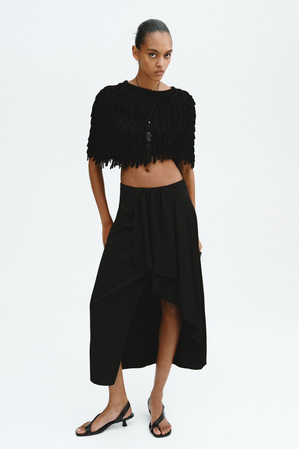 Falda asim?trica con panel drapeado - H&m фото 2