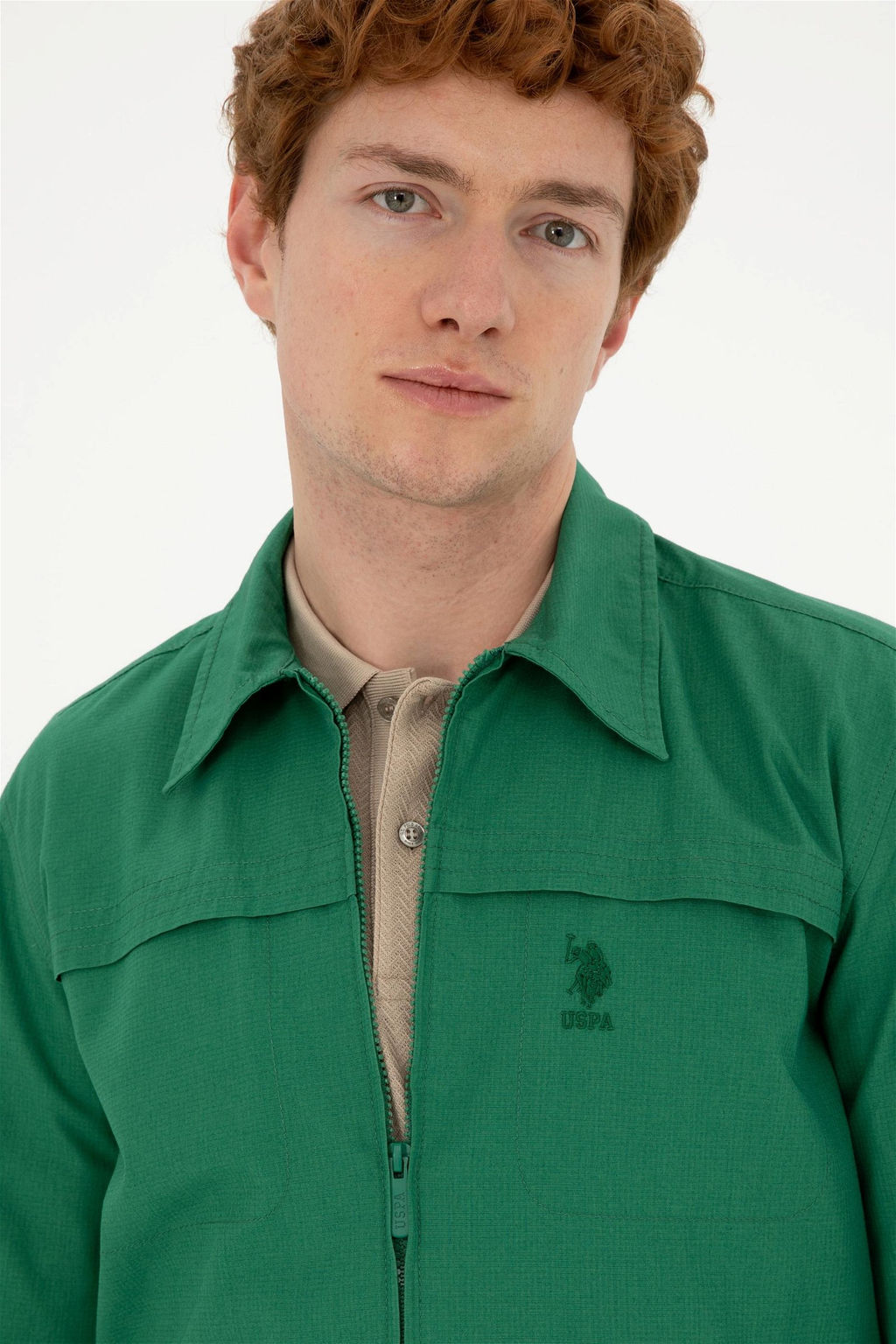 U. S. Polo Assn / Мужская зеленая рубашка с длинным рукавом - U.s. polo assn фото 2