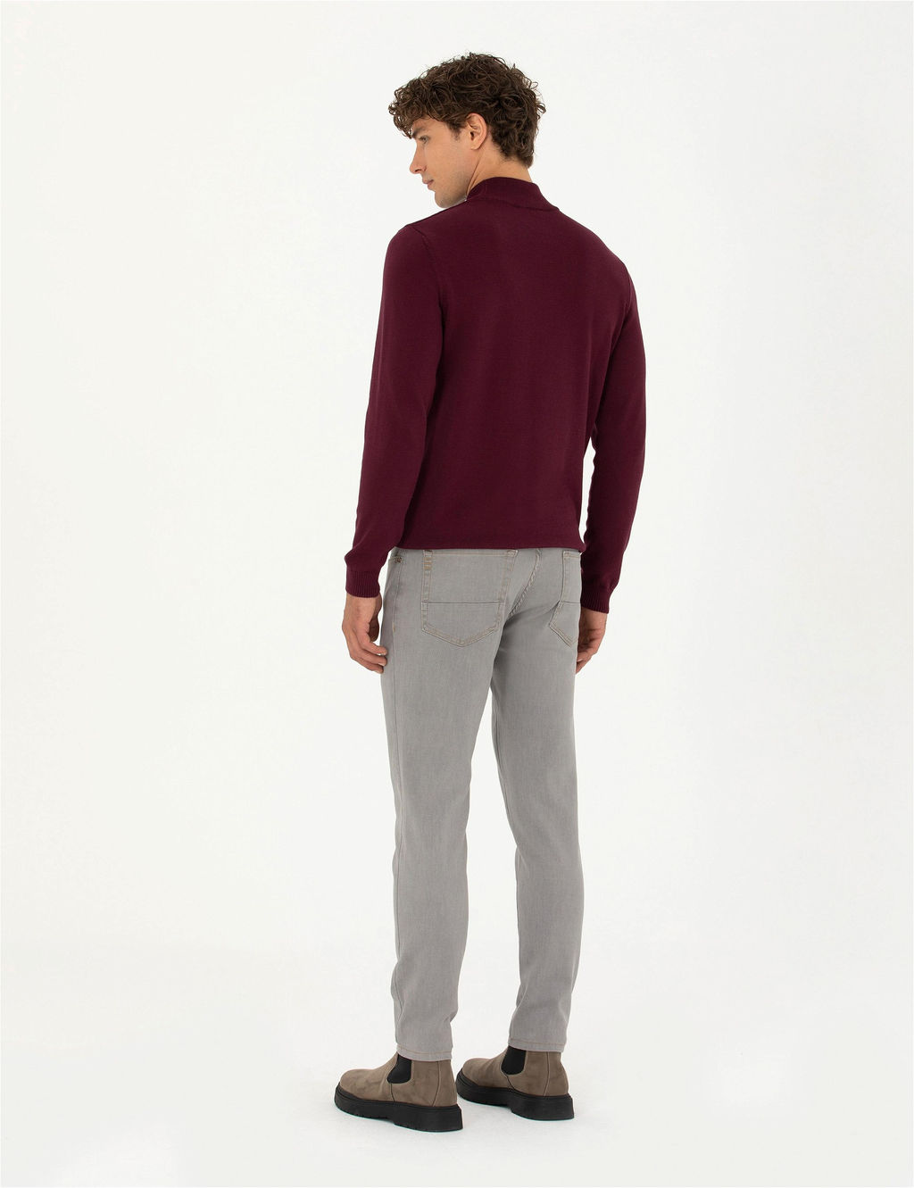 Gri Slim Fit Jean Pantolon