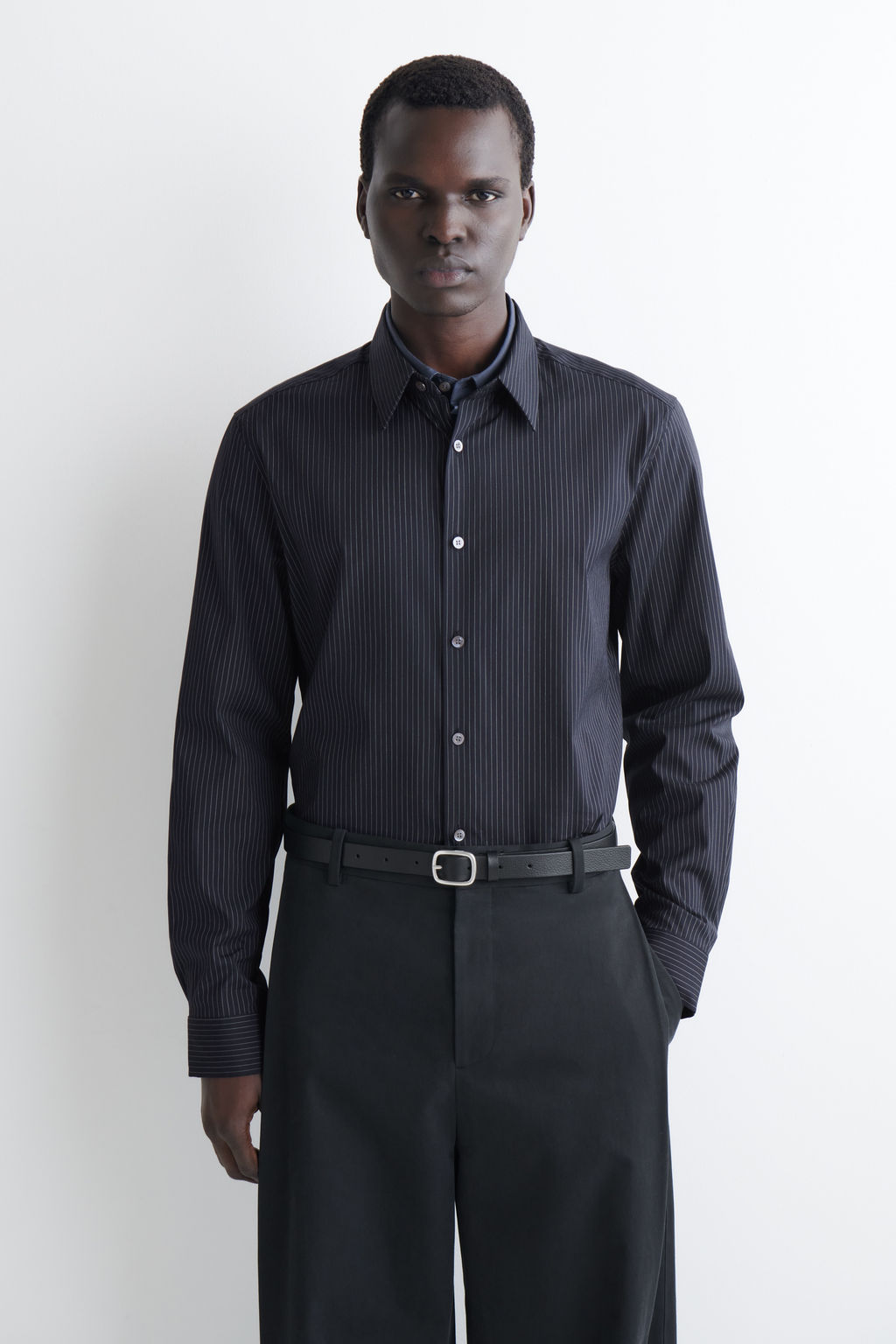 CAMISA SASTRE DE POPELINA DE ALGOD?N SLIM FIT - H&m фото 3
