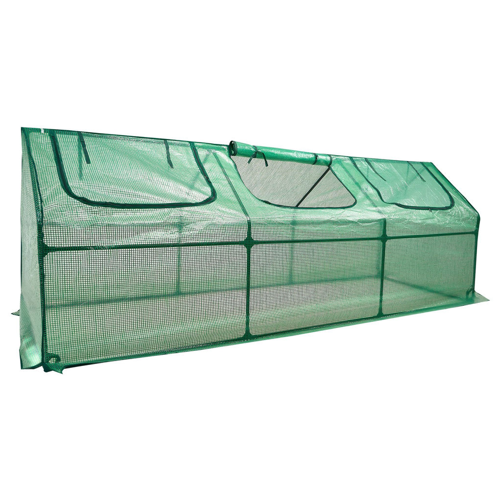 UGH-S32 L270 GREEN/GREEN Парник уличный, 270x90x90см. Металлическая труба в ПВХ, цвет зеленый. Тент из армированного полиэтилена 135г/м2, цвет сетки зеленый. TM ФитоЛето
