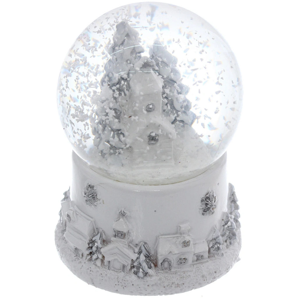 Сувенир Снежный шар "Новогодние пейзажи" 4.5*4.5*6 см (с подсветкой), микс
