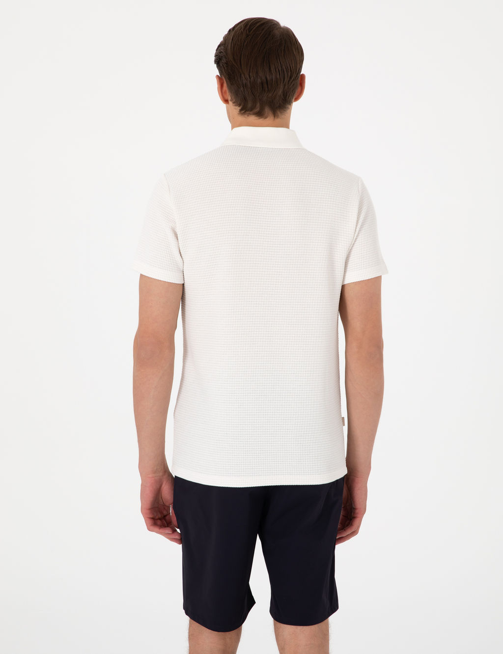Ekru Slim Fit _rme Dokulu Polo Yaka Ti__rt