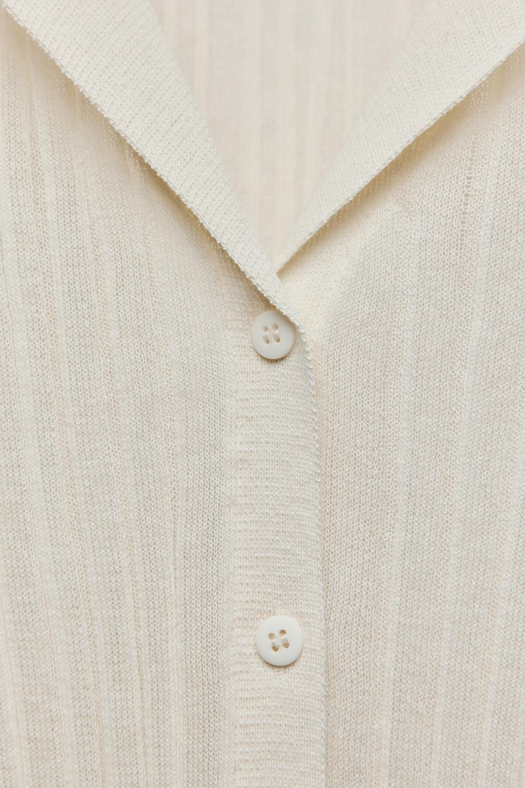 RIBBED FINE KNIT CARDIGAN - Zara фото 5