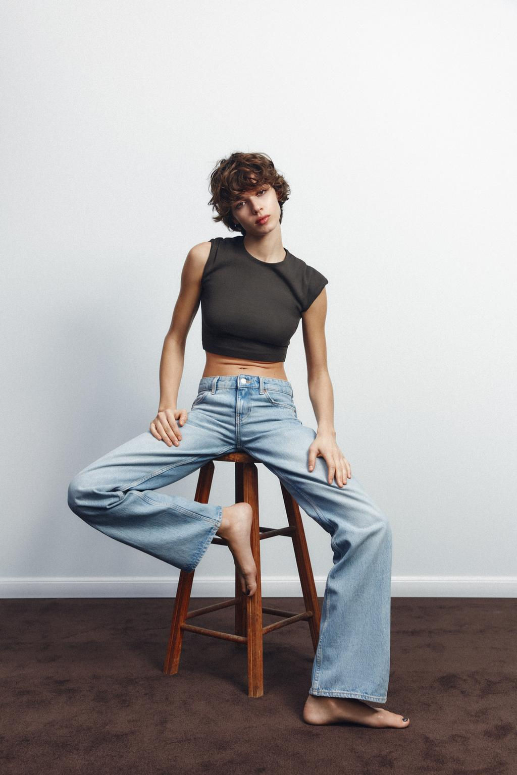 COTTON MODAL CROPPED T-SHIRT - Zara фото 13