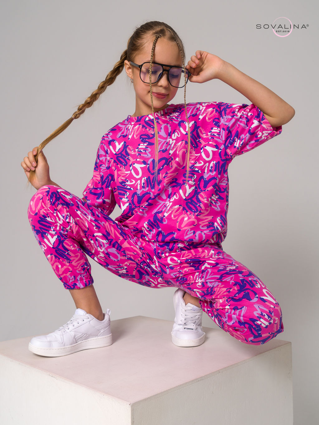 Костюм Daily girl надписи фуксия - Sovalina фото 10