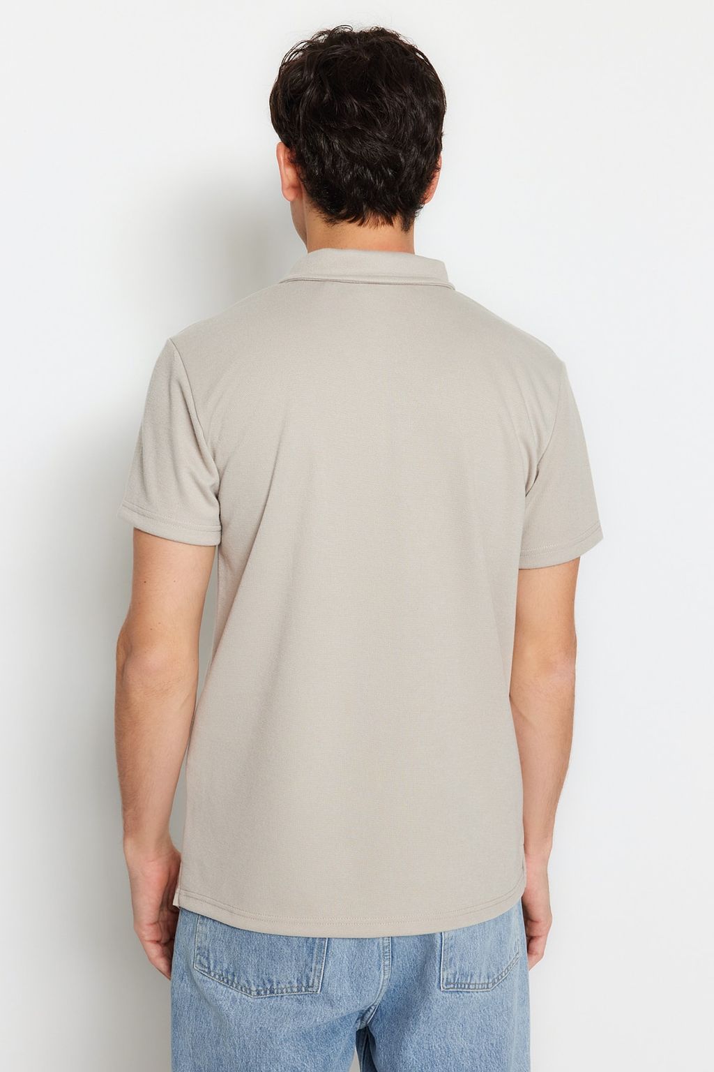 TRENDYOL MAN Premium Tas Regular/Normal Kesim Pike Fermuarl? Polo Yaka T-shirt TMNSS23PO00019 - Trendyolmilla фото 6