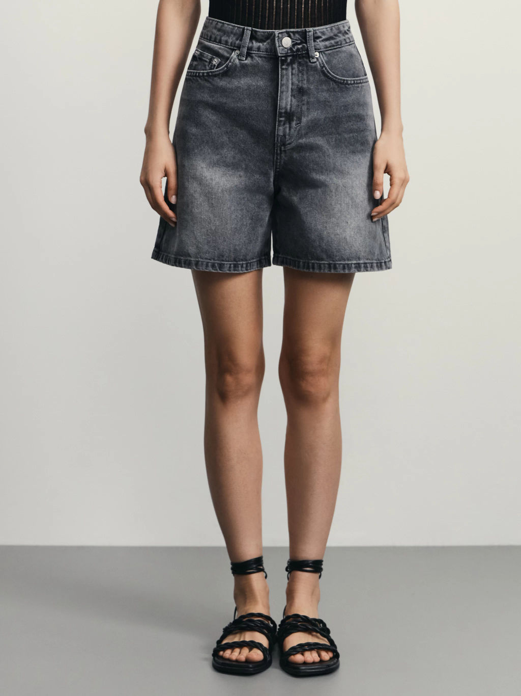 Джинсовые шорты А-силуэта / Zarina  фото 3